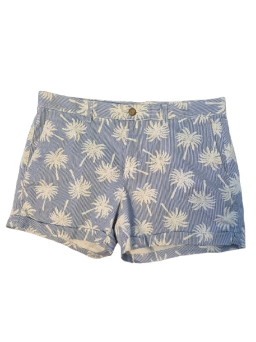 Khakis by Gap Girlfriend 4" Shorts Blue with White Palm Pattern Size 10